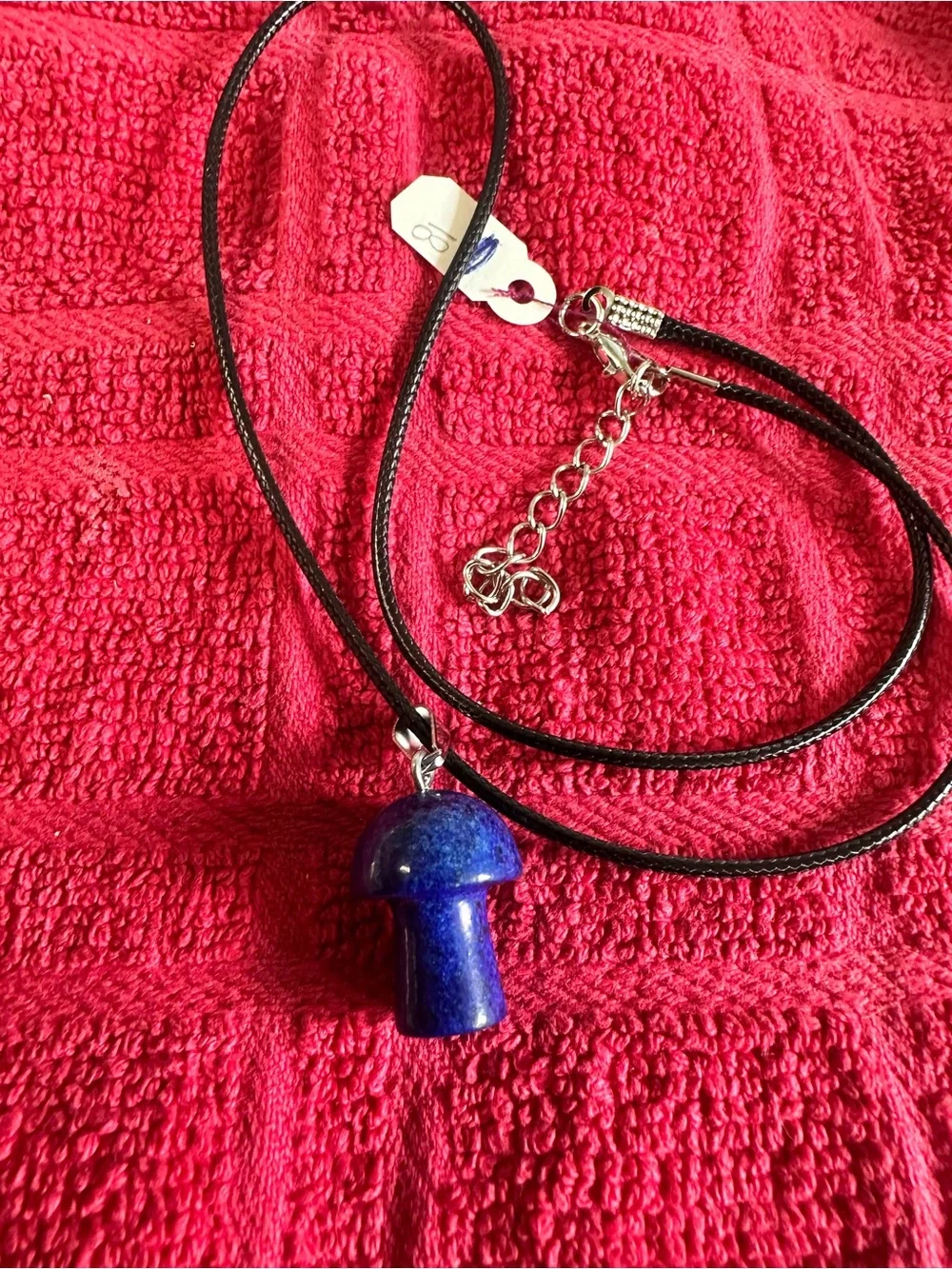 Men's Blue Lapis Mushroom Pendant Necklace - Unbranded